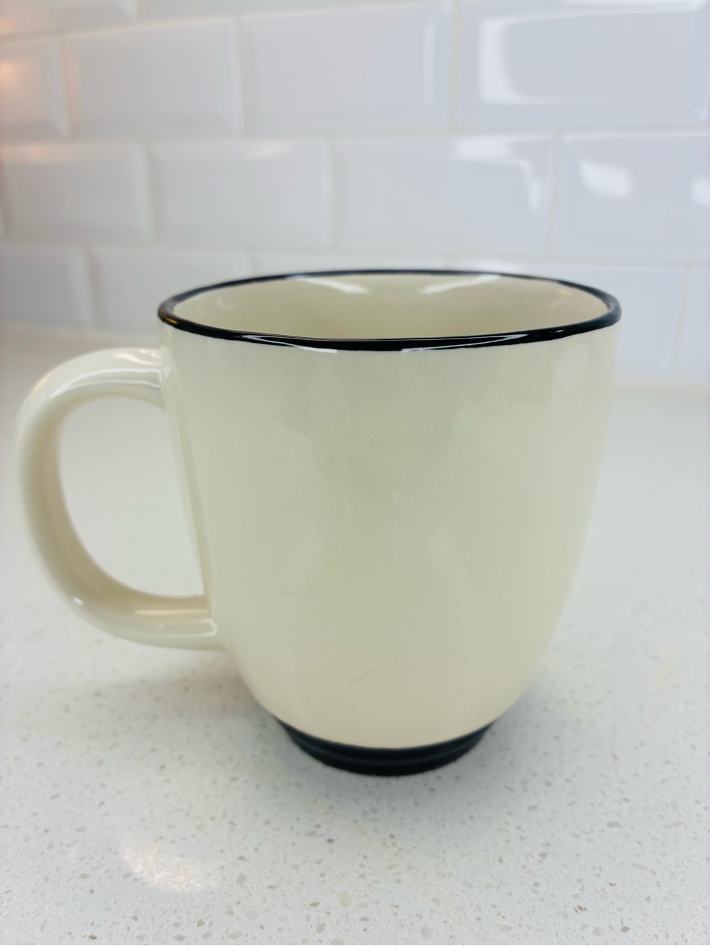 Vintage Cheers Boston Ceramic Coffee Mug Cup Black Rim White - Picture 3 of 5